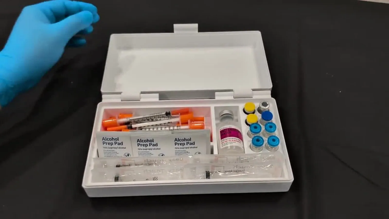 5ml Vial & Supply Combo Box | Storage for Syringes Needles and Pads — real product video