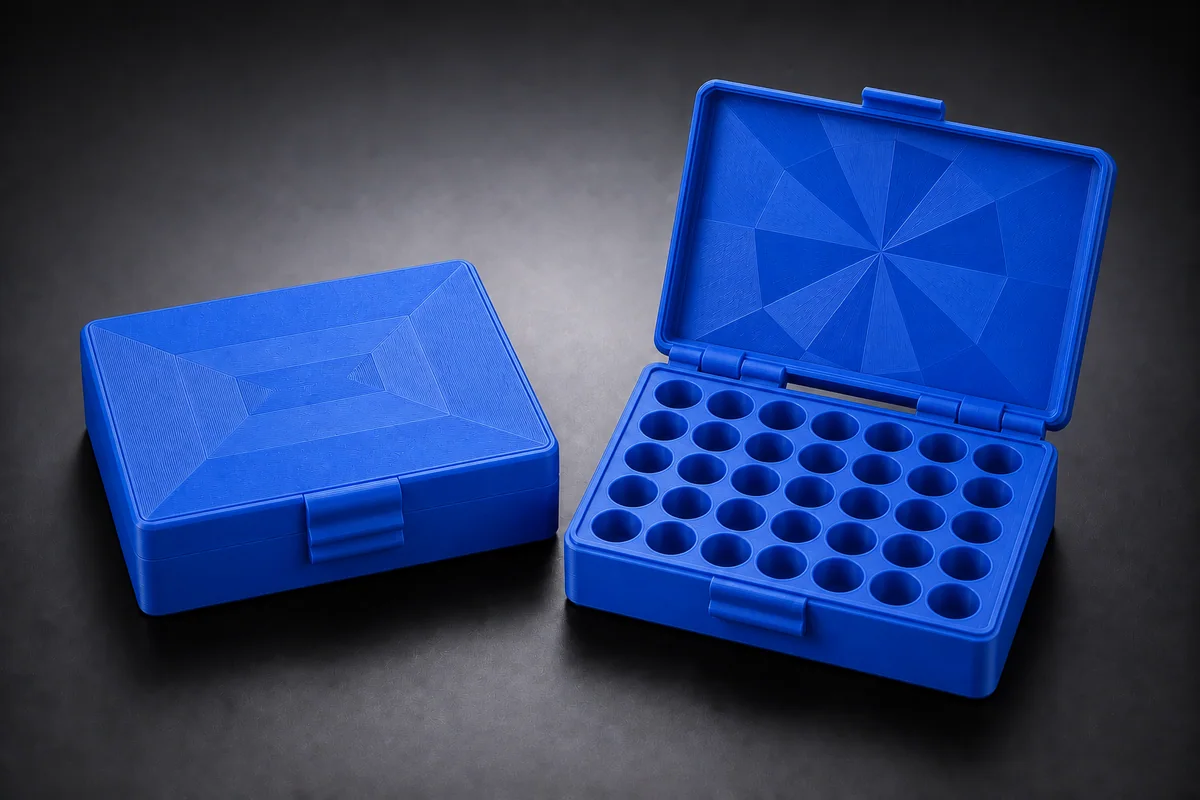 Blue vial organizer