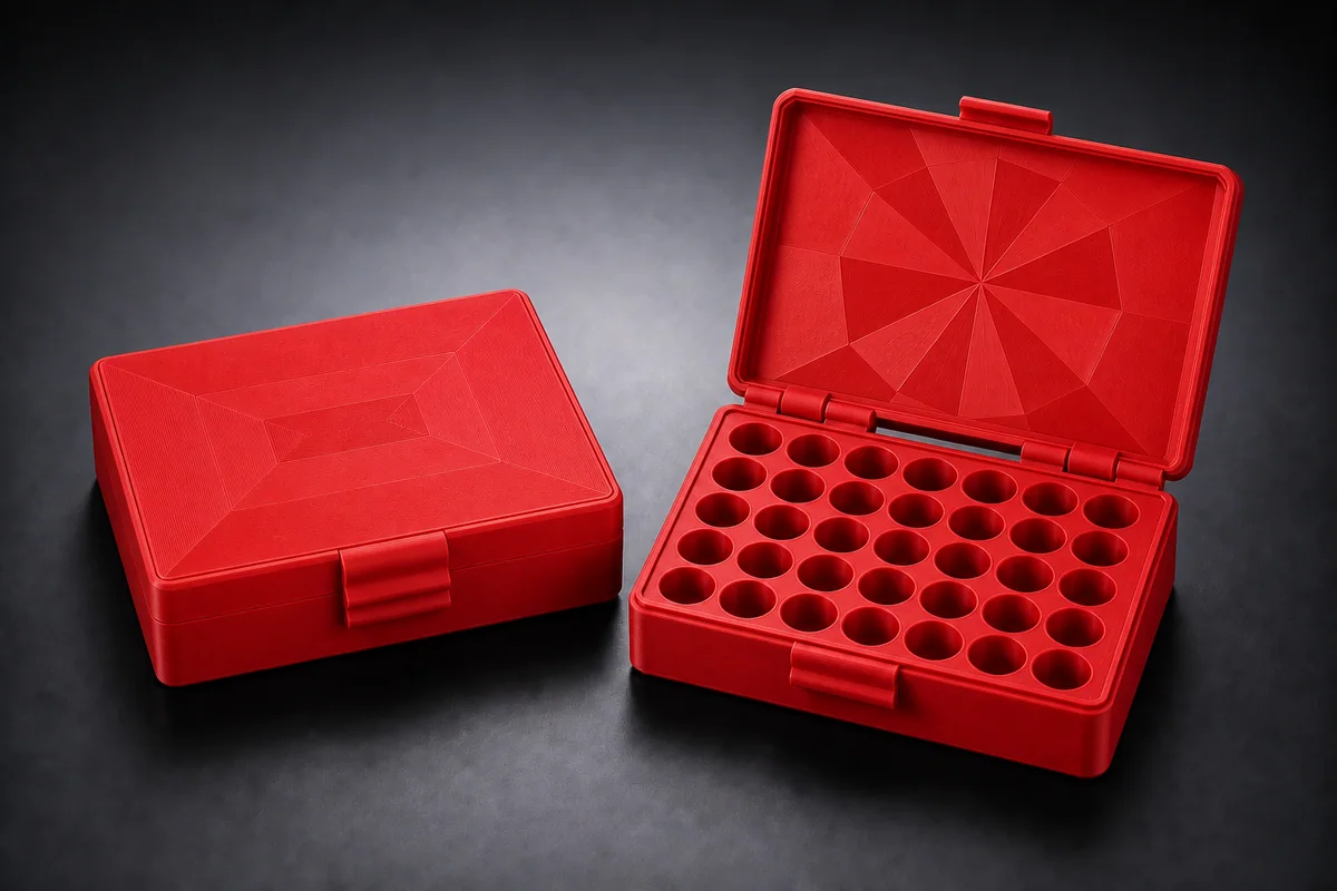 Red vial organizer