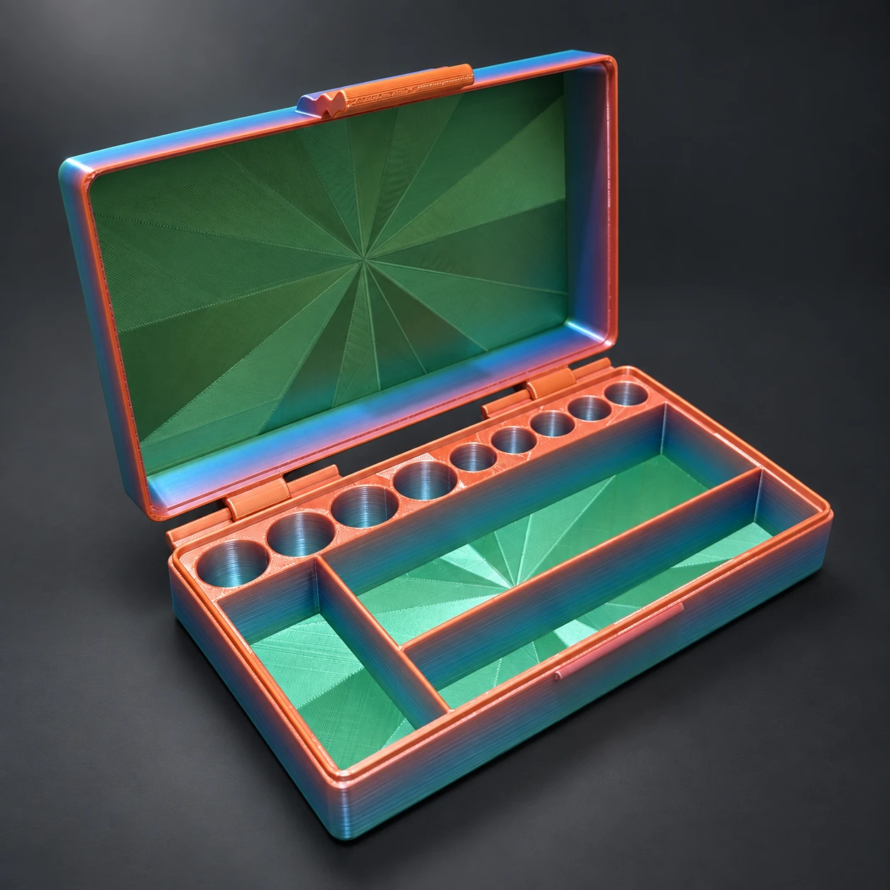Silk Rainbow Combo organizer, open