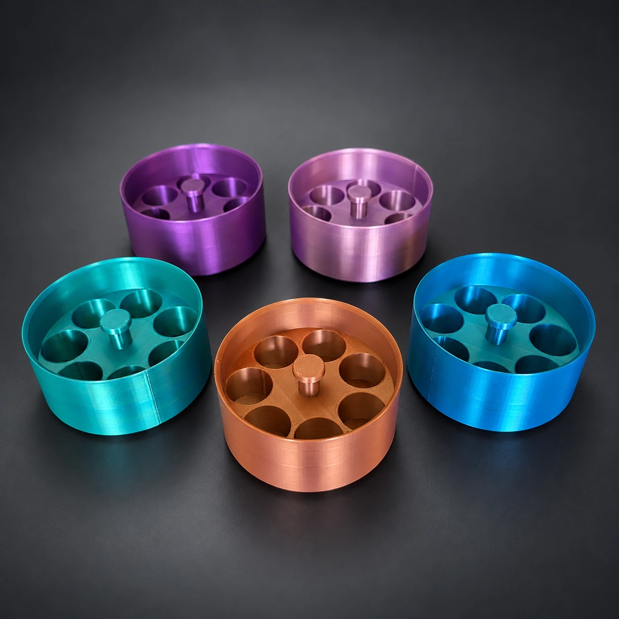 Vial inserts in five Silk finishes